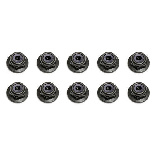 AE25612 - Team Associated Locknuts, M3, flanged, black