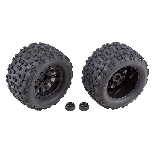 AE25841 - Team Associated RIVAL MT10 Tires and Method Wheels, mounted, Hex, black