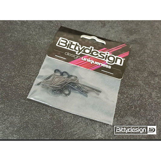 BDBC-88BK - Bittydesign Clips Kit for Big scale model cars (1/5 - 1/6 - 1/7 - 1/8) - Black, 8 pcs.