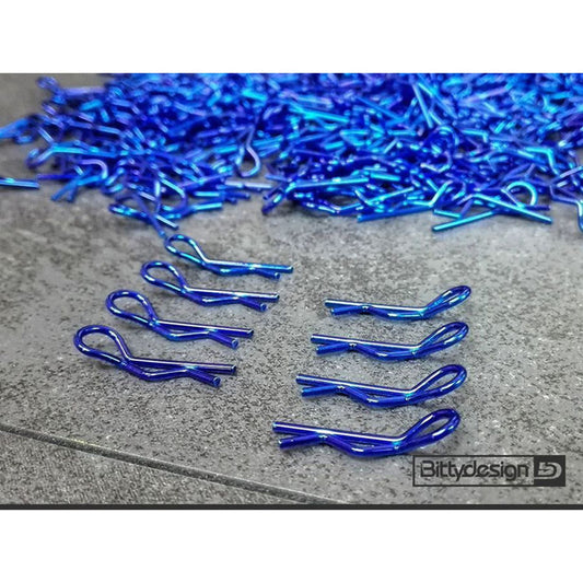 BDBC-88BL - Bittydesign Clips Kit for Big scale model cars (1/5 - 1/6 - 1/7 - 1/8) - Blue, 8 pcs.