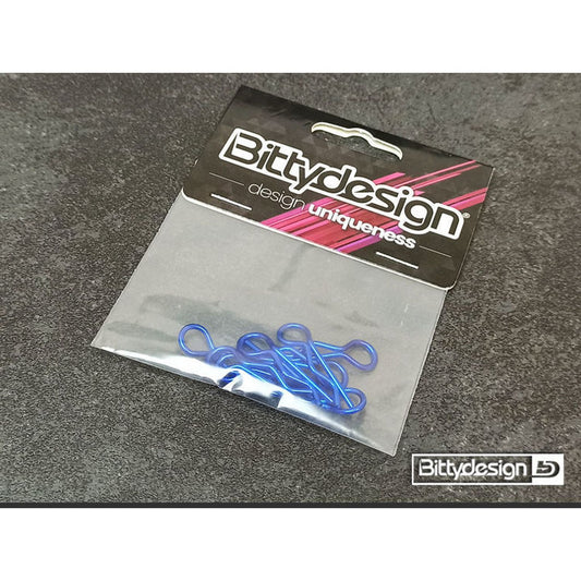 BDBC-88BL - Bittydesign Clips Kit for Big scale model cars (1/5 - 1/6 - 1/7 - 1/8) - Blue, 8 pcs.