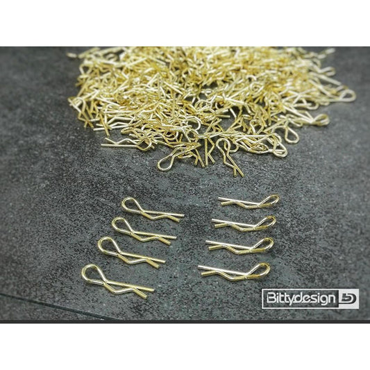 BDBC-88GO - Bittydesign Clips Kit for Big scale model cars (1/5 - 1/6 - 1/7 - 1/8) - Gold, 8 pcs.