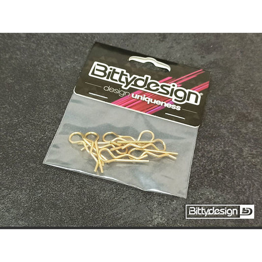 BDBC-88GO - Bittydesign Clips Kit for Big scale model cars (1/5 - 1/6 - 1/7 - 1/8) - Gold, 8 pcs.