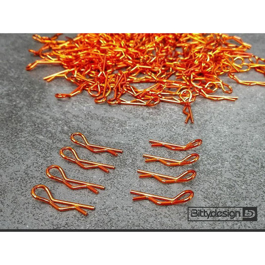 BDBC-88O - Bittydesign Clips Kit for Big scale model cars (1/5 - 1/6 - 1/7 - 1/8) - Orange, 8 pcs.