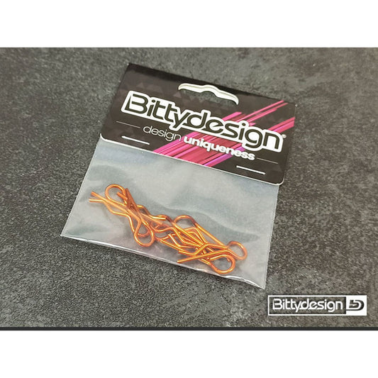 BDBC-88O - Bittydesign Clips Kit for Big scale model cars (1/5 - 1/6 - 1/7 - 1/8) - Orange, 8 pcs.