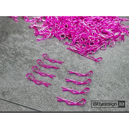 BDBC-88P - Bittydesign Clips Kit for Big scale model cars (1/5 - 1/6 - 1/7 - 1/8) - Pink, 8 pcs.