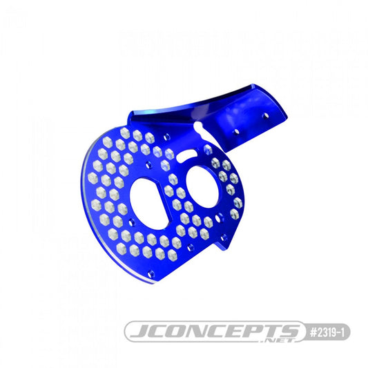 JCO2319-1 - JConcepts RC10 aluminum rear motor plate - honeycomb - Blue