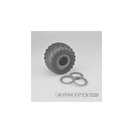 JCO2651-8 - JConcepts Tribute | Aggressor Wheel Mock Beadlock Rings - Silver