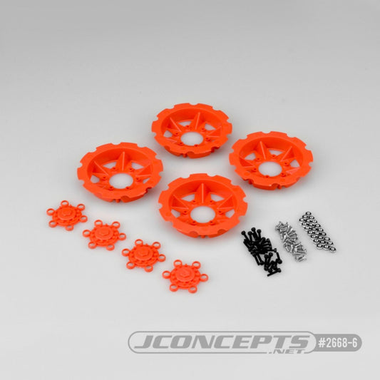 JCO2668-6 - JConcepts Tracker Wheel Discs | Fits Dragon Wheels - Orange