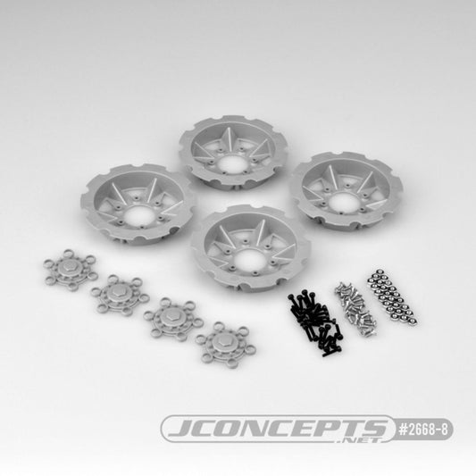 JCO2668-8 - JConcepts Tracker Wheel Discs | Fits Dragon Wheels - Silver