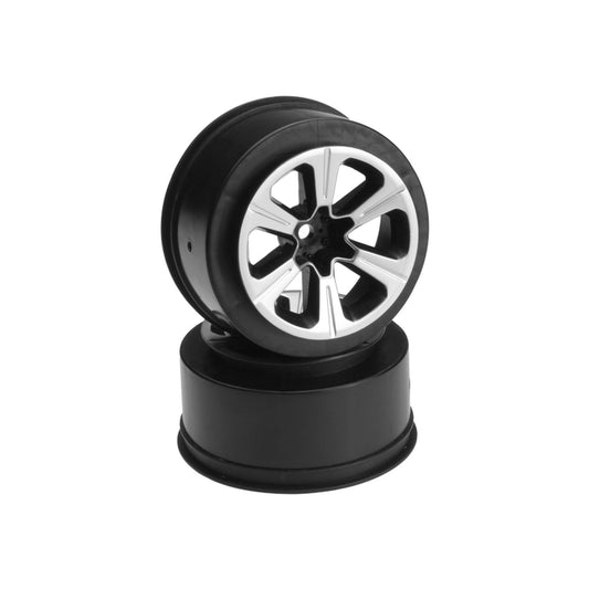 JCO3371B - JConcepts Hustle - Slash 2wd Front Wheel - Silver / Black - 2pc.