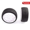 SR-S40255EW16P - Sweep Racing 1:8 EXP GT racing treaded glued tires 55deg. w/ Belt (EVO16 white wheel) - 2pcs